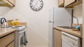 El Encanto galley style kitchen. 